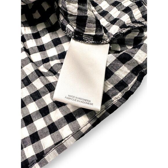 Express Black & White Gingham One Shoulder Ruffle Top Size M - Picture 5 of 10